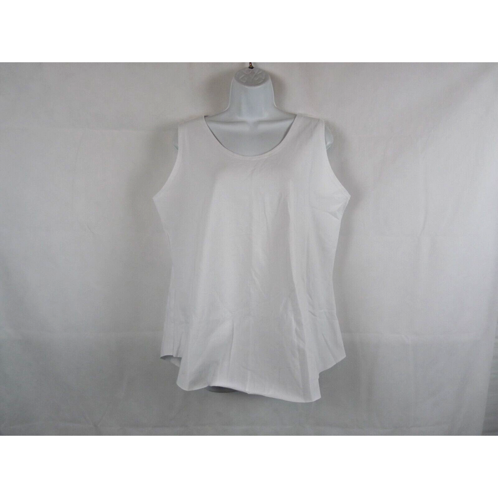 Euc Planet White Tank Top Sleeveless Lagenlook 98% Cotton Made In Usa Size 3